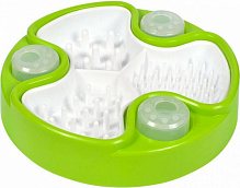 Миска-игрушка AnimAll интерактивная 0242 для медленного питания зеленая/белая (6914068020242)