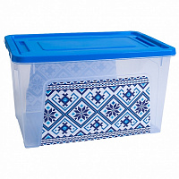 Ящик для хранения Vivendi Вышиванка голубой 140x160x240 мм