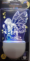 Ночник Aukes Ангел 3D LED RGB 0,5 Вт белый