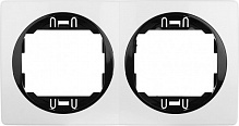 Рамка двухместная Aling-Conel EON горизонтальная бело-черный E6701.0E