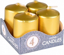 Набор свечей 6х4 см металлик золотой Pako-If