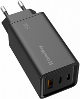 Зарядний пристрій ColorWay GaN3 Pro Power Delivery (USB-A + 2 USB TYPE-C) (65W) black (CW-CHS039PD-BK) 