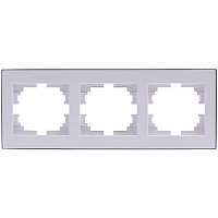 Рамка трехместная Lezard Rain горизонтальная белый с хромированной вставкой 703-0225-148