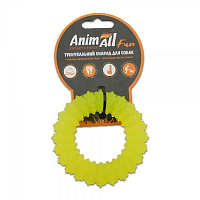 Игрушка для собак AnimAll Кольцо с шипами 9 см желтое 88161