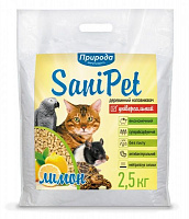 Наполнитель для кошачьего туалета Природа SANI PET универсальный 2,5 кг лимон