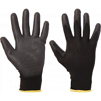 Перчатки Reis черные с покрытием полиуретан M (8) RnyPu Black 08