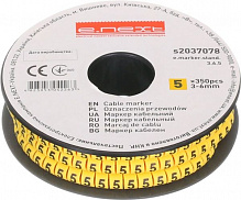 Маркер кабельный E.NEXT №5 350 шт./уп. 3-6 мм желтый 