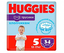 Подгузники-трусики Huggies Boy 5 12-17 кг 34 шт.