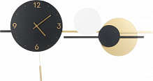 Часы настенные металлический 90х54 см черно-бело-золотой
