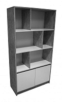 Книжный шкаф Aqua Rodos Loft белый / серый 