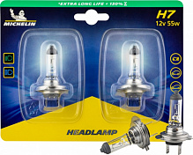Лампа галогенная Michelin EXTRA LONGLIFE 130% H7 12В 55 Вт 2 шт.