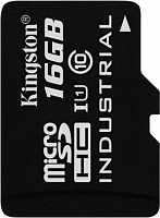 Карта памяти Kingston miсroSDHC 16 ГБ UHS Speed Class 1 (U1) Industrial Temp Card + SD Adapter (SDCIT/16GB) 