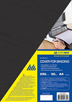 Обложка для брошюрования Buromax картонная под кожу А4 черная BM.0580-01 250 мкм 50 шт. 