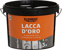Лак Decor Lacca D’oro Element Decor бархатный мат 3 л прозрачный золотой