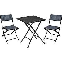 Комплект мебели раскладной (стол + 2 кресла) графитовый RAK-62 + YC-04 графитовый 