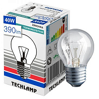 Лампа накаливания Techlamp P45 40 Вт E27 230 В прозрачная 