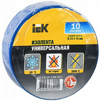Изолента IEK синяя 0.13х15 мм 10 м ПВХ UIZ-13-10-10M-K07