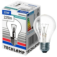 Лампа накаливания Techlamp A55 25 Вт E27 230 В прозрачная 
