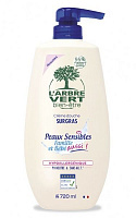 Гель для душу L'Arbre Vert Sensitive для чутливої шкіри, з екстрактом солодкого мигдалю 720 мл