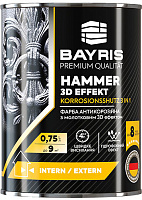 Эмаль антикоррозионная Bayris HAMMER 3D EFFEKT серебряный глянец 0,75л