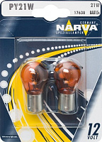 Лампа накаливания Narva PY21W (17638.2B) PY21W BAU15s 12 В 21 Вт 2 шт