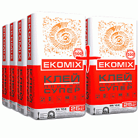Клей для плитки Ekomix Супер BS 104 25 кг 4 мешка + 1 в подарок