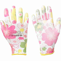 Перчатки Reis для садовых работ с покрытием полиуретан M (8) RGARDEN-PU-WHITE