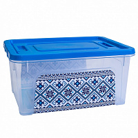 Ящик для хранения Vivendi Вышиванка голубой 70x120x160 мм