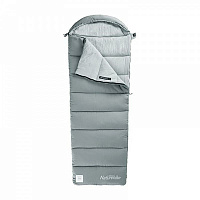 Спальный мешок Naturehike с капюшоном M400 NH20MSD02, левый, серый (-18 до +3°C)