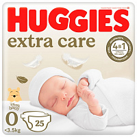 Подгузники Huggies Extra Care 0+ до 3,5 кг 25 шт.
