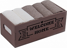 Набор полотенец кухонных Wellcome Home (5 шт./уп.) 30x30 см коричневый Білтекс 