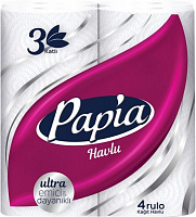 Бумажные полотенца PAPIA трехслойная 4 шт.