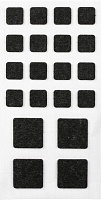 Самоклейка чорна повстяна для кухні 20x20 мм 35x35 мм Comfort Textile Group 20 шт