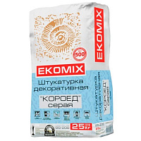 Штукатурка Ekomix Короед BS 206 серая 25 кг