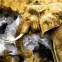 Постер Слон золото Posterclub 