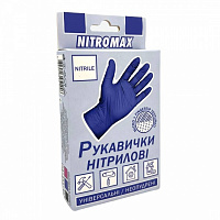 Перчатки NITROMAX 10 шт./уп. синие с покрытием нитрил L (9) VG-033
