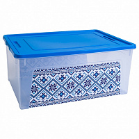 Ящик для хранения Vivendi Вышиванка голубой 140x240x320 мм