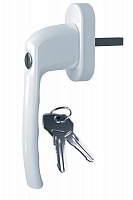 Ручка віконна кнопка-ключ ASTEX Kronos біла Ral 9016 WH 018/37 