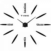 Часы настенные 3D DIY Time буквы черный 60х60 см