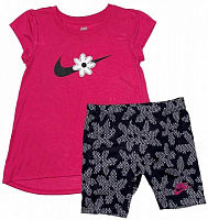 Комплект дитячого одягу Nike SPORT DAISY BIKE SHORT SET 36J082-023 р.XS фуксія