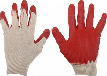 Перчатки ТавТекс хлопчатобумажные с покрытием латекс L(9) красные