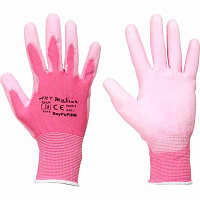 Перчатки ArtMaster с покрытием полиуретан M (8) Rnypu Pink