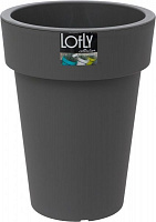Горшок пластиковый Prosperplast Lofly slim круглый 9,3л серый (70706-405) 