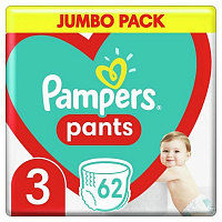 Подгузники-трусики Pampers Pants размер 3 (6-11 кг) 62 шт.