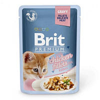 Корм Brit Premium для котят филе курки в соусе, пауч, 85 г