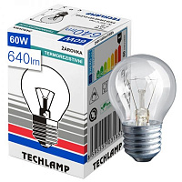Лампа накаливания Techlamp P45 60 Вт E27 230 В прозрачная 