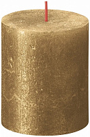 Свеча Рустик столбик SHIMMER 80/68, золото Bolsius
