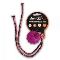 Игрушка для собак AnimAll Шар с канатом 4 см фиолетовый 88174