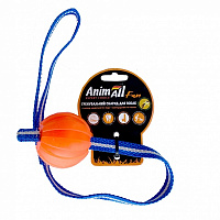 Игрушка для собак AnimAll Fun Тренинг мяч со шлейкой 6 см оранжевый