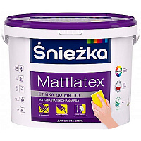 Краска латексная Sniezka интерьерная Mattlatex мат белый 3л 4,2кг 